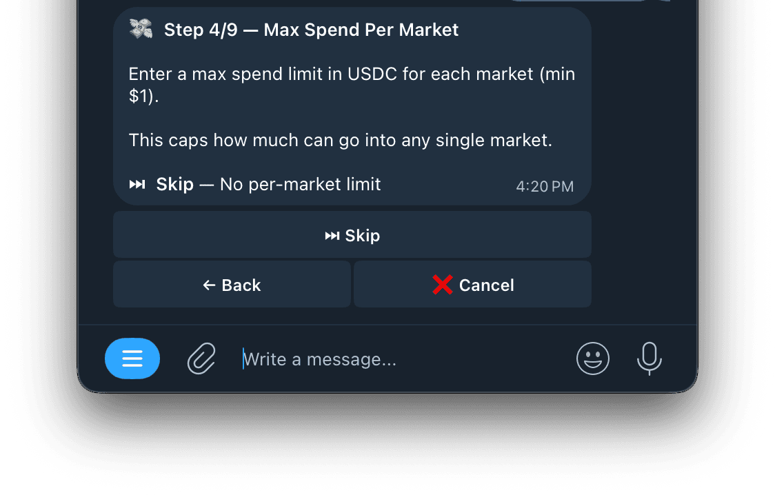 Setting Max Spend Per Market in Kreo